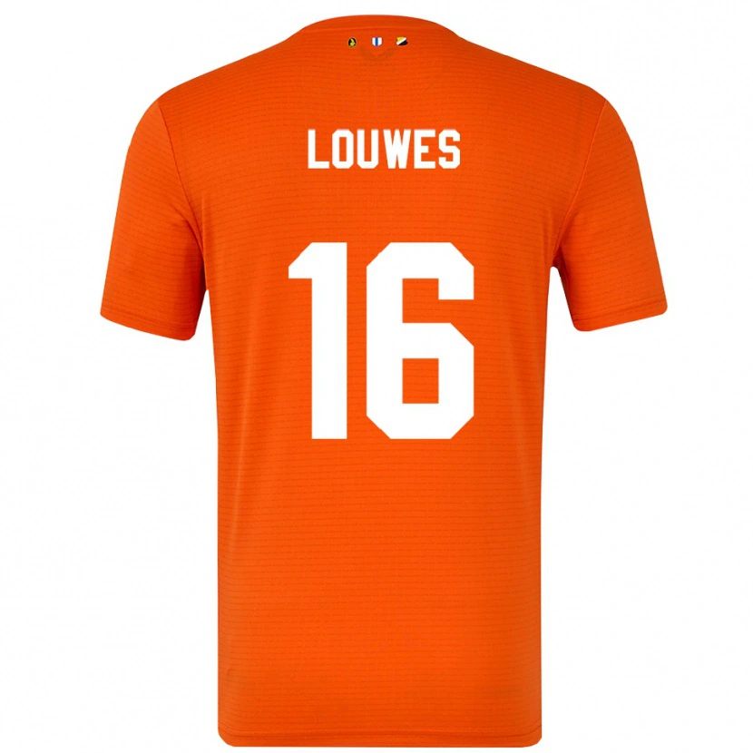 Danxen Niño Camiseta Puck Louwes #16 Naranja Negro Portero Equipación 2025/26 La Camisa