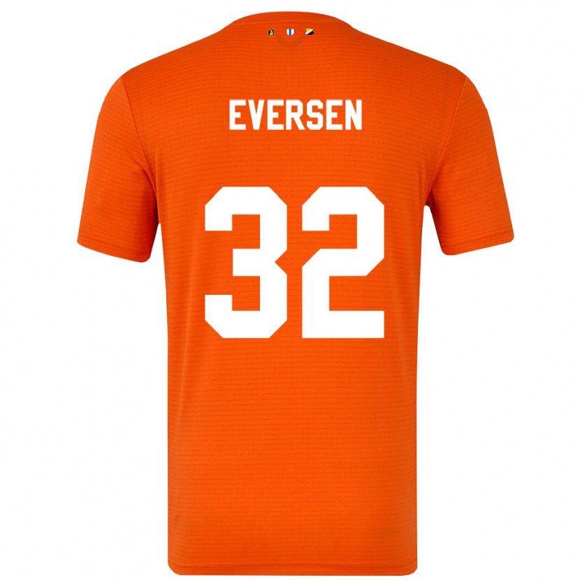 Danxen Niño Camiseta Justin Eversen #32 Naranja Negro Portero Equipación 2025/26 La Camisa