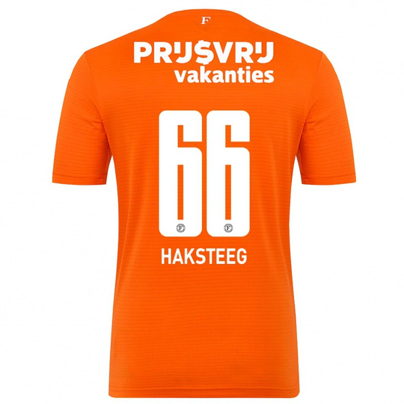 Danxen Niño Camiseta Tim Haksteeg #66 Naranja Negro Portero Equipación 2025/26 La Camisa