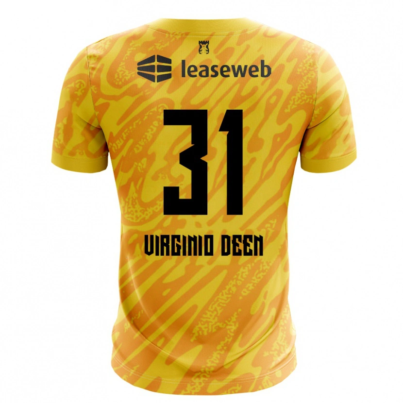 Danxen Niño Camiseta Daniël Virginio Deen #31 Naranja Amarillo Negro Portero Equipación 2025/26 La Camisa