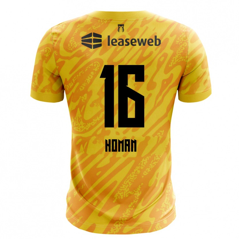 Danxen Niño Camiseta Nick Homan #16 Naranja Amarillo Negro Portero Equipación 2025/26 La Camisa