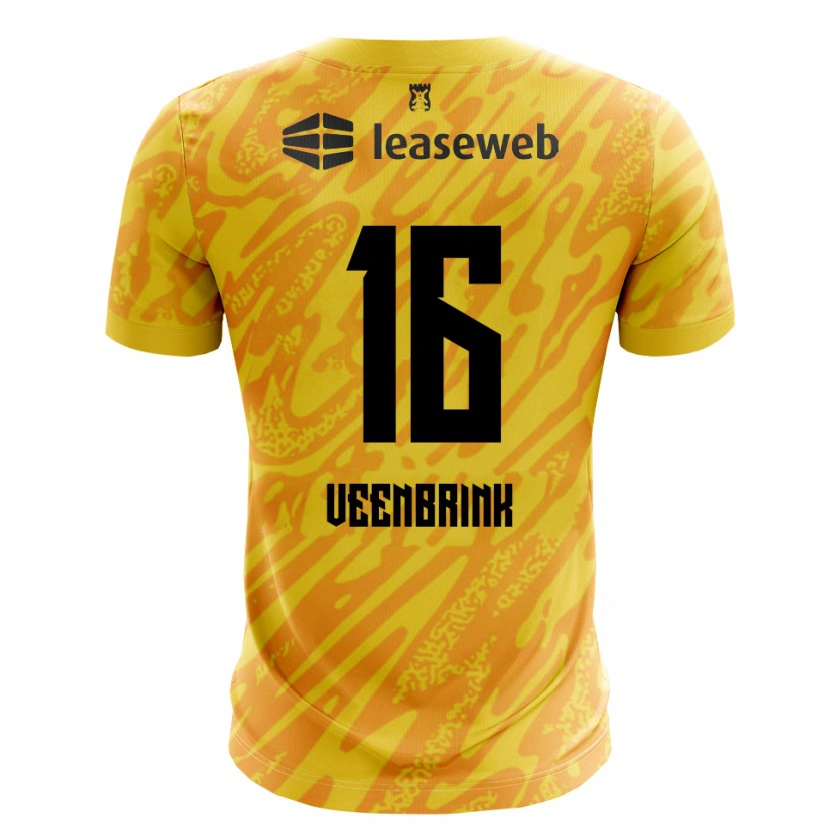 Danxen Niño Camiseta Jayden Veenbrink #16 Naranja Amarillo Negro Portero Equipación 2025/26 La Camisa