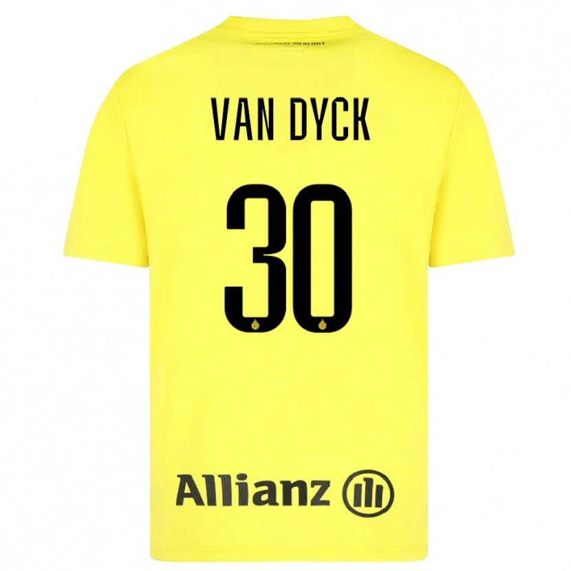 Danxen Niño Camiseta Nell Van Dyck #30 Amarillo Negro Portero Equipación 2025/26 La Camisa