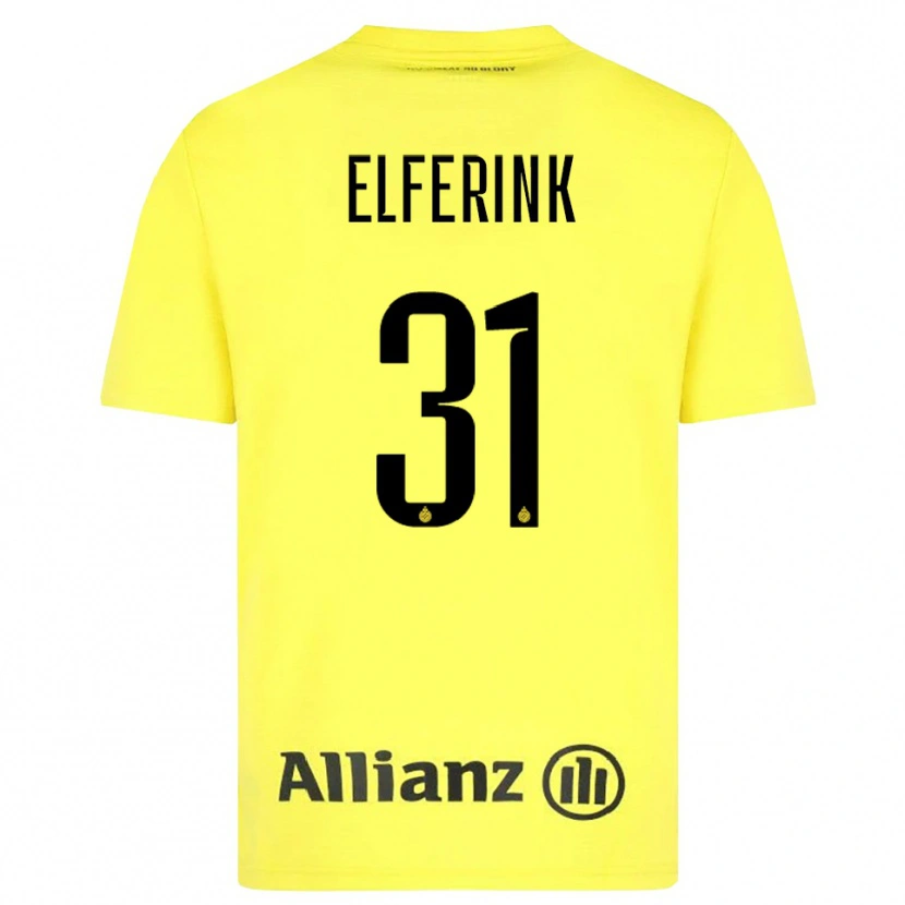 Danxen Niño Camiseta Marie Elferink #31 Amarillo Negro Portero Equipación 2025/26 La Camisa