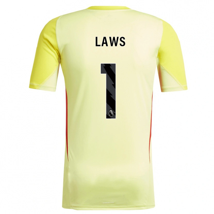 Danxen Niño Camiseta Rachael Laws #1 Amarillo Rojo Portero Equipación 2025/26 La Camisa