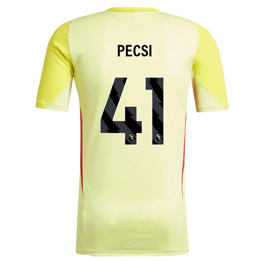 Danxen Niño Camiseta Ármin Pécsi #41 Amarillo Rojo Portero Equipación 2025/26 La Camisa