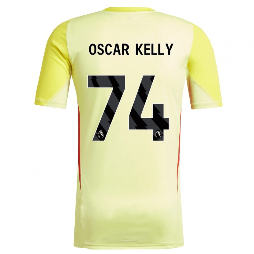 Danxen Niño Camiseta Oscar Kelly #74 Amarillo Rojo Portero Equipación 2025/26 La Camisa