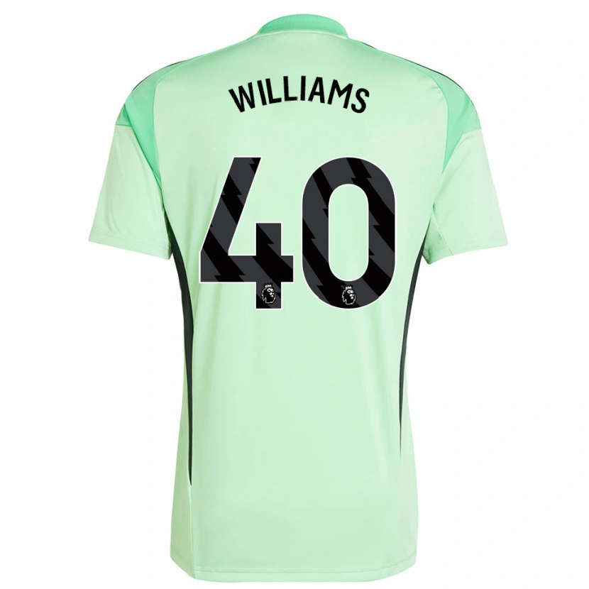 Danxen Niño Camiseta Naomi Williams #40 Verde Claro Negro Portero Equipación 2025/26 La Camisa