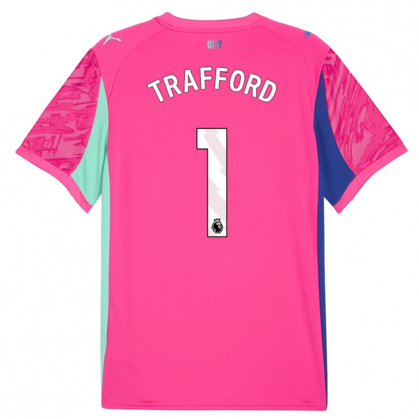 Danxen Niño Camiseta James Trafford #1 Rosa Rosa Portero Equipación 2025/26 La Camisa