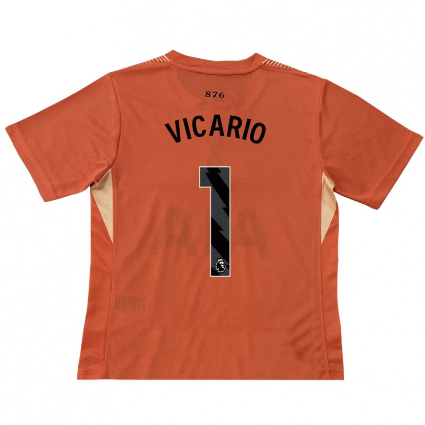 Danxen Niño Camiseta Guglielmo Vicario #1 Naranja Negro Portero Equipación 2025/26 La Camisa