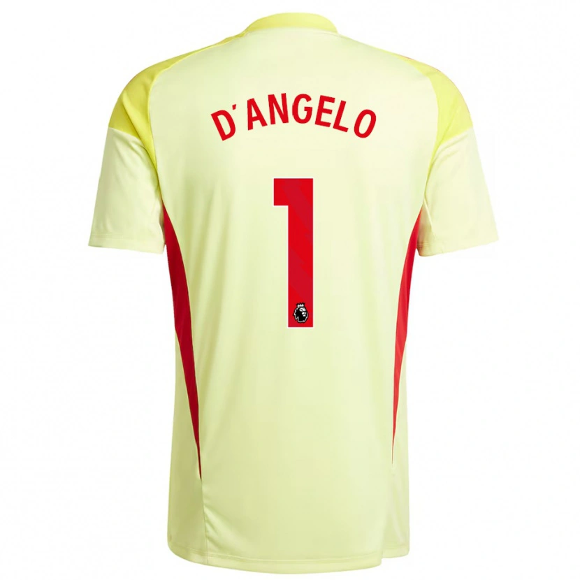 Danxen Niño Camiseta Sabrina D'angelo #1 Amarillo Claro Portero Equipación 2025/26 La Camisa