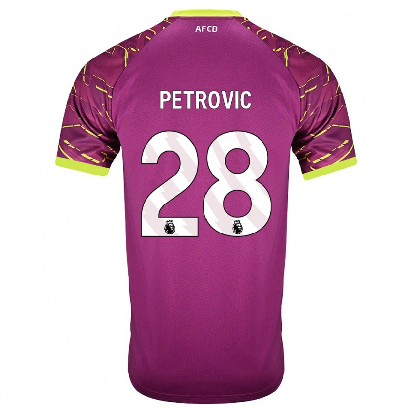 Danxen Niño Camiseta Djordje Petrovic #28 Magenta Oscuro Portero Equipación 2025/26 La Camisa