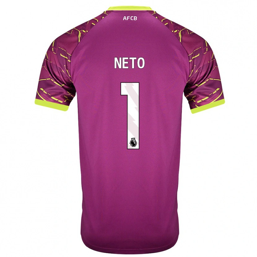 Danxen Niño Camiseta Neto #1 Magenta Oscuro Portero Equipación 2025/26 La Camisa