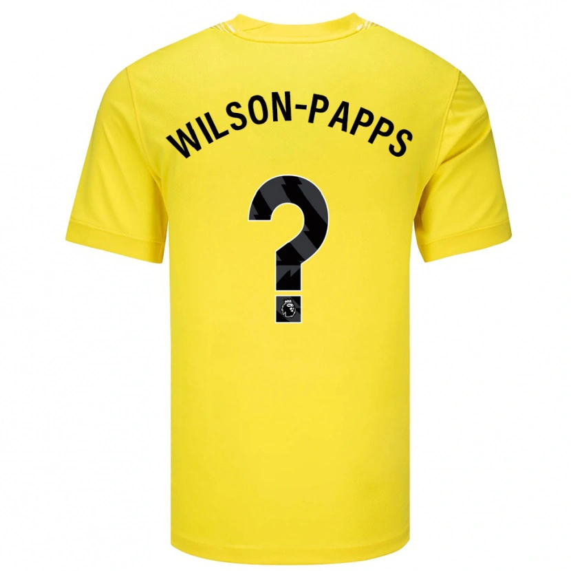Danxen Niño Camiseta Charlie Wilson-Papps #0 Amarillo Negro Portero Equipación 2025/26 La Camisa
