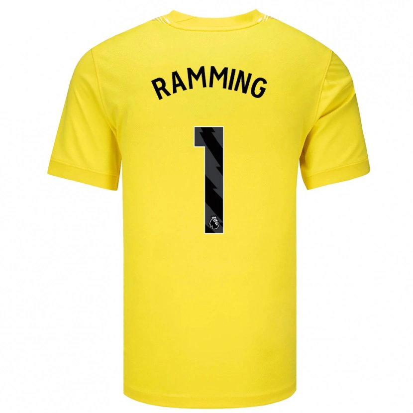 Danxen Niño Camiseta Nils Ramming #1 Amarillo Negro Portero Equipación 2025/26 La Camisa