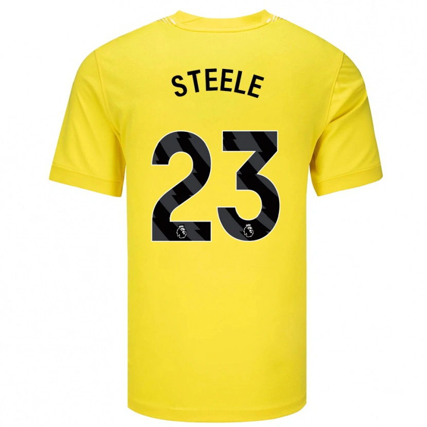 Danxen Niño Camiseta Jason Steele #23 Amarillo Negro Portero Equipación 2025/26 La Camisa