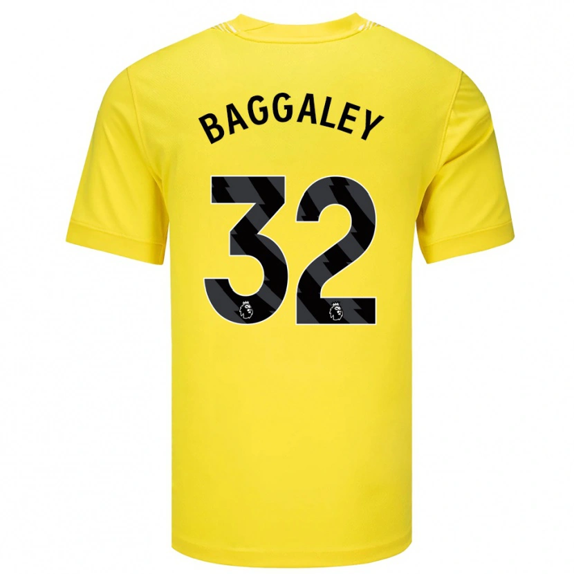 Danxen Niño Camiseta Sophie Baggaley #32 Amarillo Negro Portero Equipación 2025/26 La Camisa