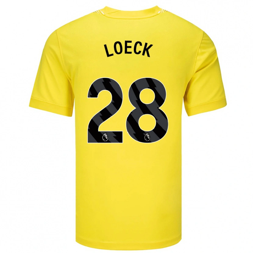 Danxen Niño Camiseta Melina Loeck #28 Amarillo Negro Portero Equipación 2025/26 La Camisa