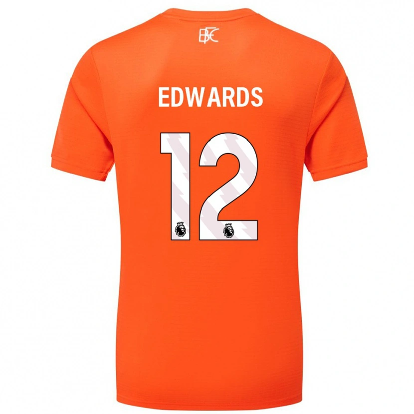 Danxen Niño Camiseta Connor Edwards #12 Naranja Blanco Portero Equipación 2025/26 La Camisa
