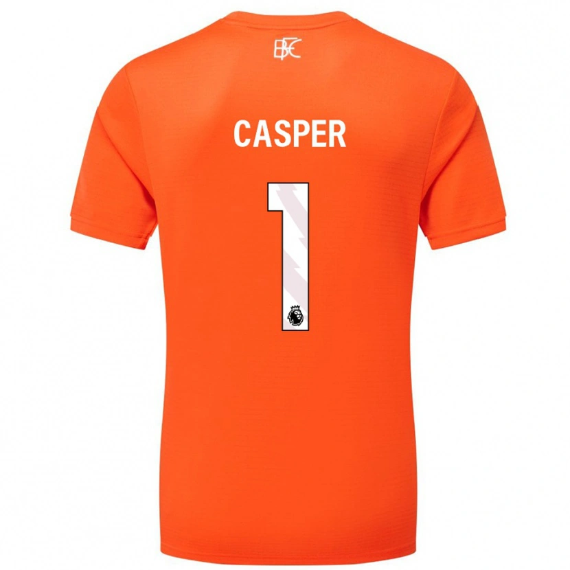 Danxen Niño Camiseta Charlie Casper #1 Naranja Blanco Portero Equipación 2025/26 La Camisa