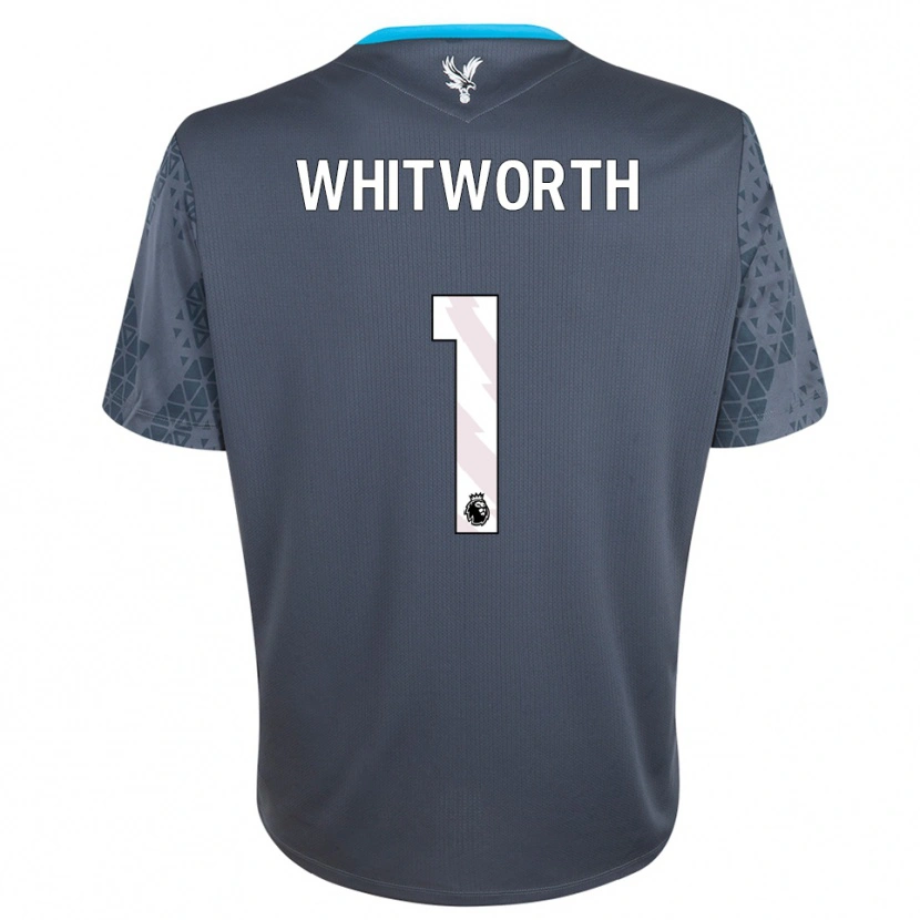 Danxen Niño Camiseta Harry Whitworth #1 Gris Oscuro Blanco Portero Equipación 2025/26 La Camisa