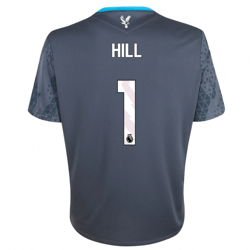Danxen Niño Camiseta Marcus Hill #1 Gris Oscuro Blanco Portero Equipación 2025/26 La Camisa