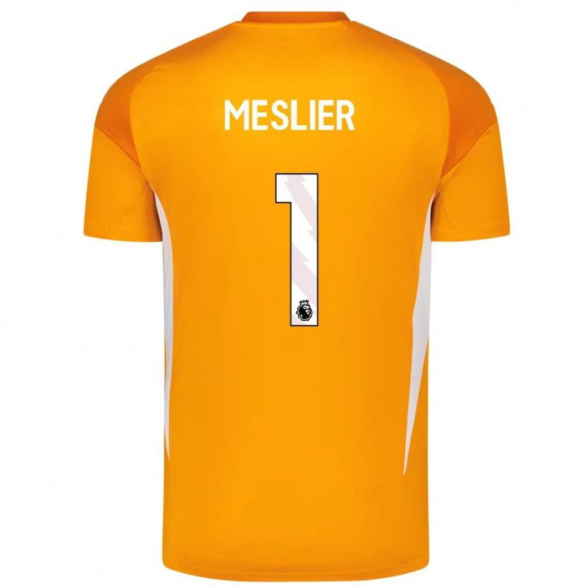 Danxen Niño Camiseta Illan Meslier #1 Naranja Blanco Portero Equipación 2025/26 La Camisa