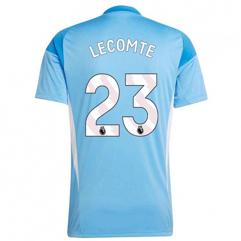 Danxen Niño Camiseta Benjamin Lecomte #23 Azul Blanco Portero Equipación 2025/26 La Camisa