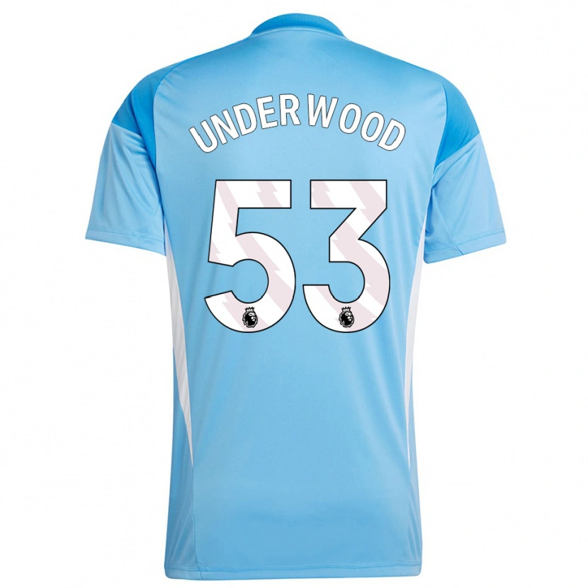 Danxen Niño Camiseta Marco Underwood #53 Azul Blanco Portero Equipación 2025/26 La Camisa