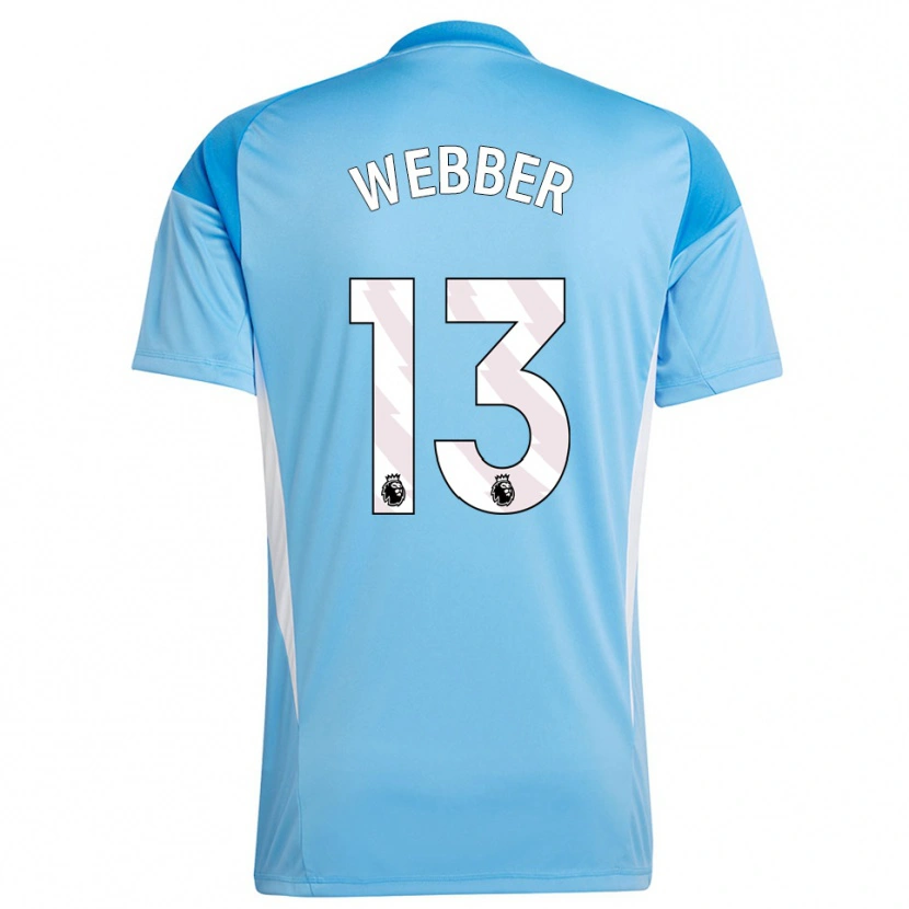 Danxen Niño Camiseta Amber Webber #13 Azul Blanco Portero Equipación 2025/26 La Camisa