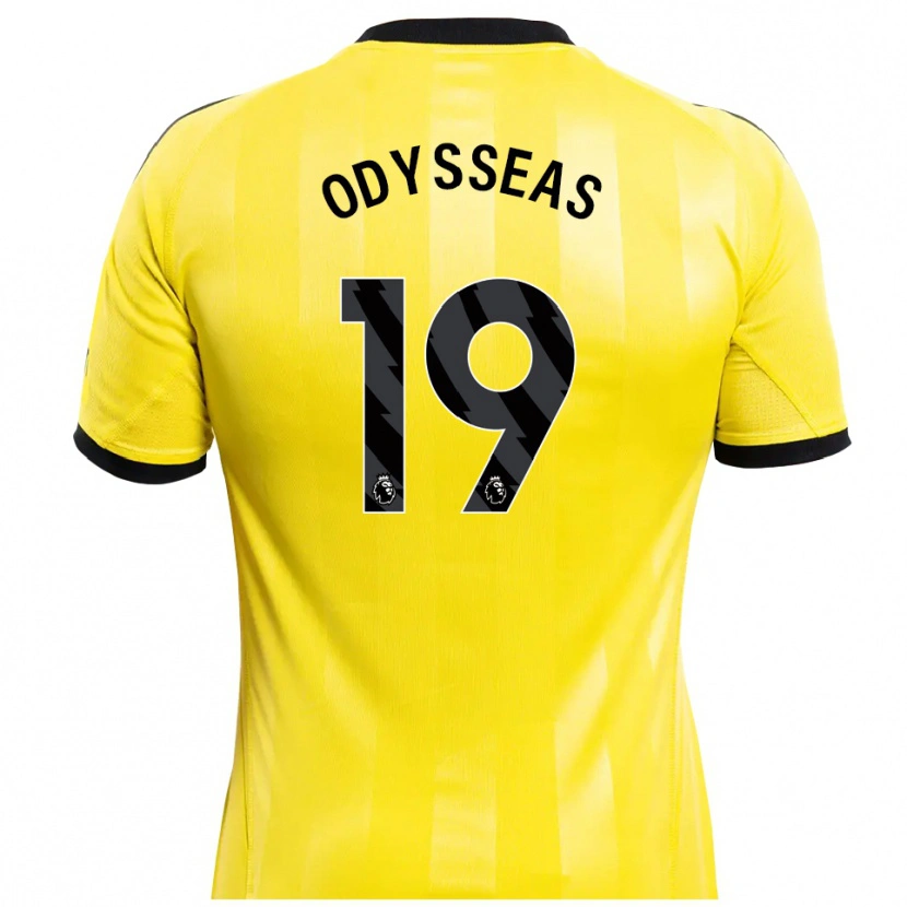 Danxen Niño Camiseta Odysseas Vlachodimos #19 Amarillo Negro Portero Equipación 2025/26 La Camisa