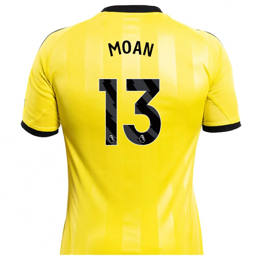 Danxen Niño Camiseta Claudia Moan #13 Amarillo Negro Portero Equipación 2025/26 La Camisa