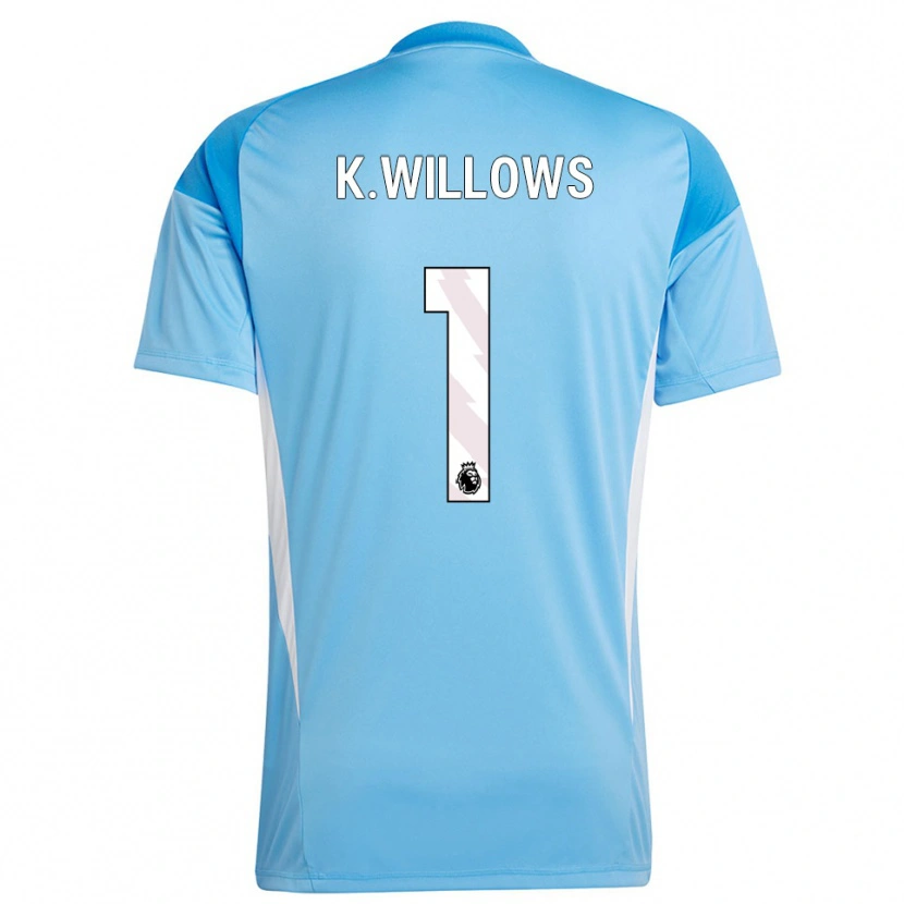 Danxen Niño Camiseta Keehan Willows #1 Azul Blanco Portero Equipación 2025/26 La Camisa