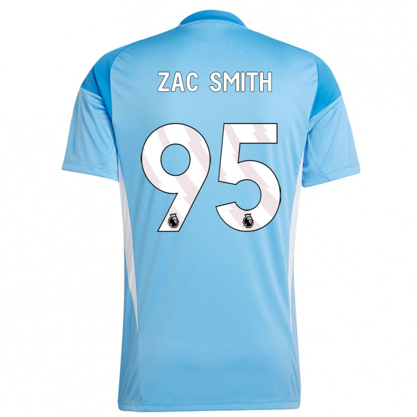 Danxen Niño Camiseta Zac Smith #95 Azul Blanco Portero Equipación 2025/26 La Camisa
