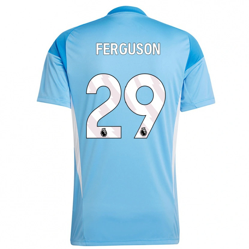 Danxen Niño Camiseta Georgie Ferguson #29 Azul Blanco Portero Equipación 2025/26 La Camisa