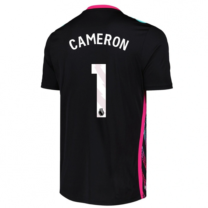 Danxen Niño Camiseta Dan Cameron #1 Blanco Negro Portero Equipación 2025/26 La Camisa