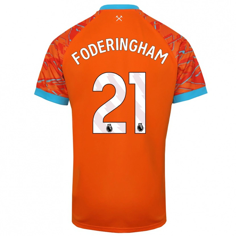 Danxen Niño Camiseta Wes Foderingham #21 Naranja Blanco Portero Equipación 2025/26 La Camisa