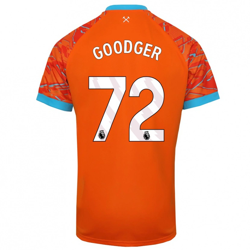 Danxen Niño Camiseta Tommy Goodger #72 Naranja Blanco Portero Equipación 2025/26 La Camisa