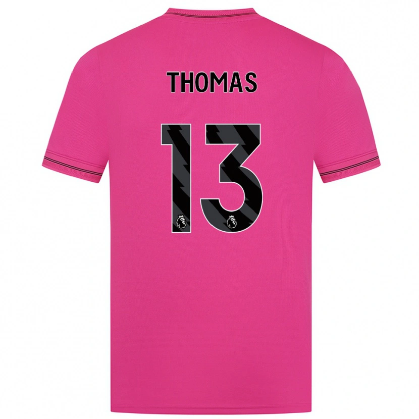 Danxen Niño Camiseta Bec Thomas #13 Negro Magenta Portero Equipación 2025/26 La Camisa