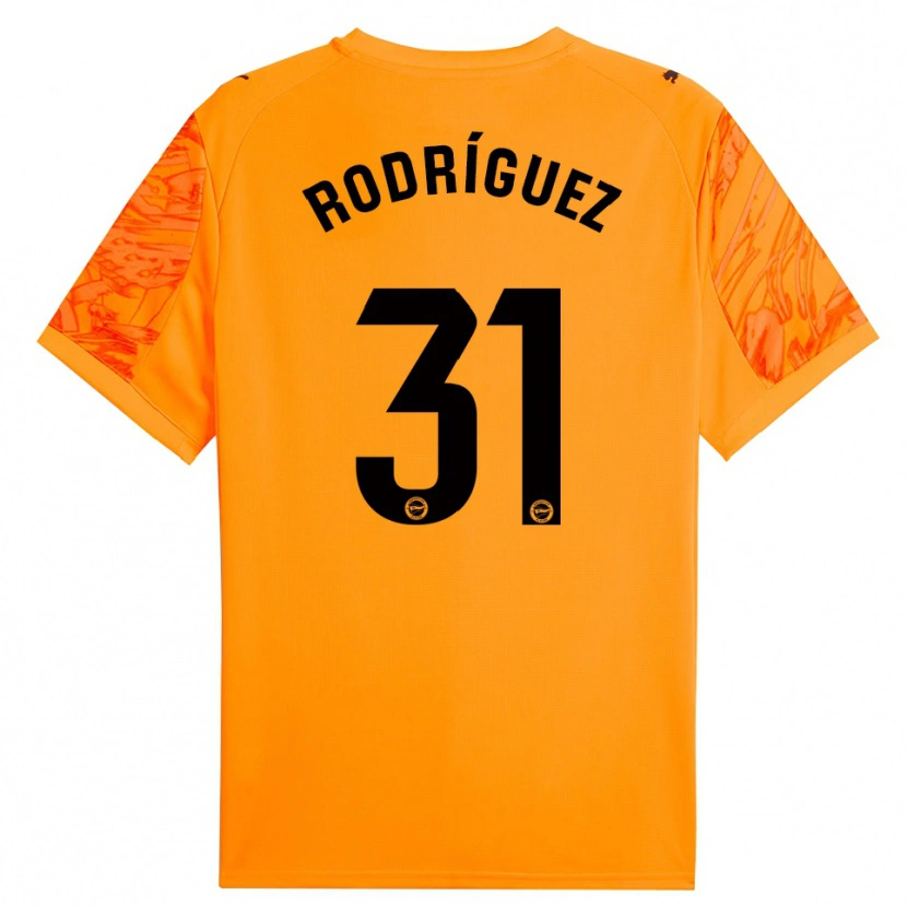 Danxen Niño Camiseta Adrián Rodríguez #31 Naranja Negro Portero Equipación 2025/26 La Camisa