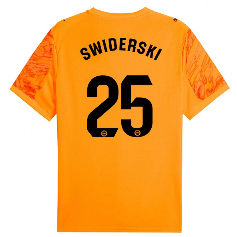 Danxen Niño Camiseta Grégoire Swiderski #25 Naranja Negro Portero Equipación 2025/26 La Camisa