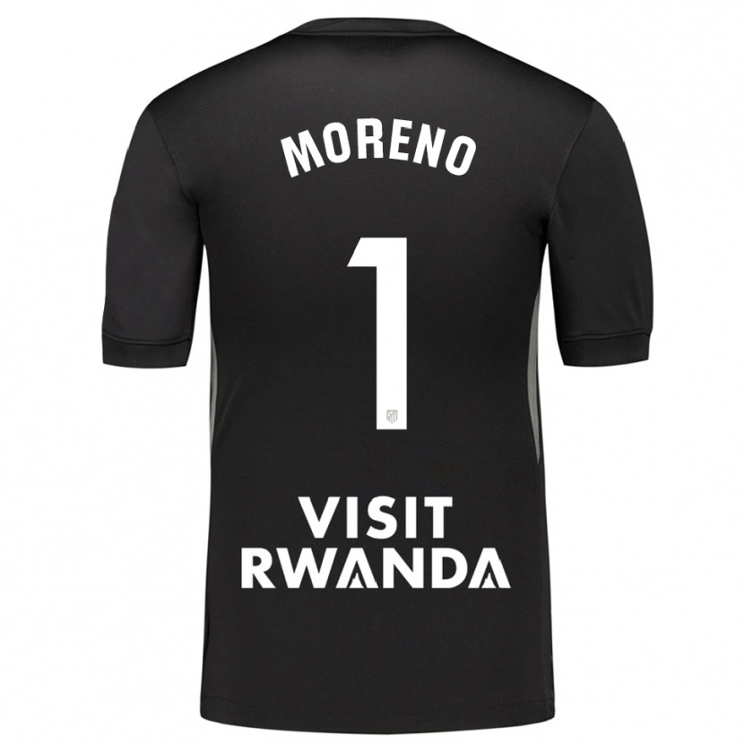 Danxen Niño Camiseta Álvaro Moreno #1 Negro Blanco Portero Equipación 2025/26 La Camisa