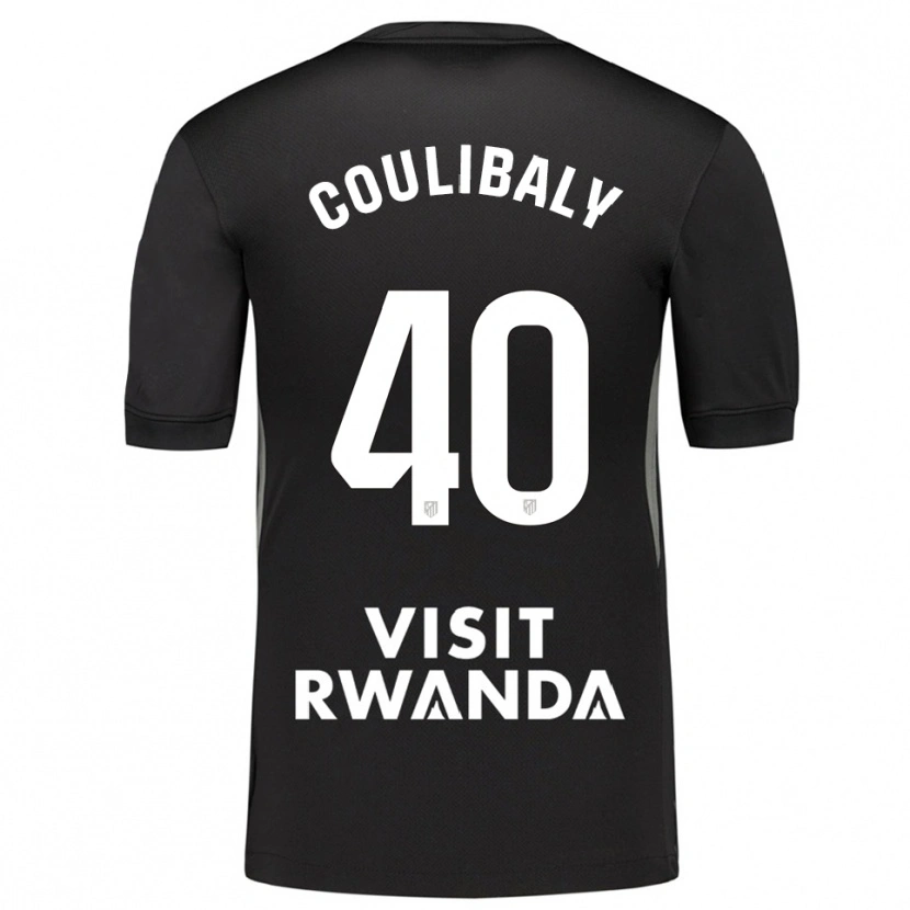 Danxen Niño Camiseta Izan Coulibaly #40 Negro Blanco Portero Equipación 2025/26 La Camisa