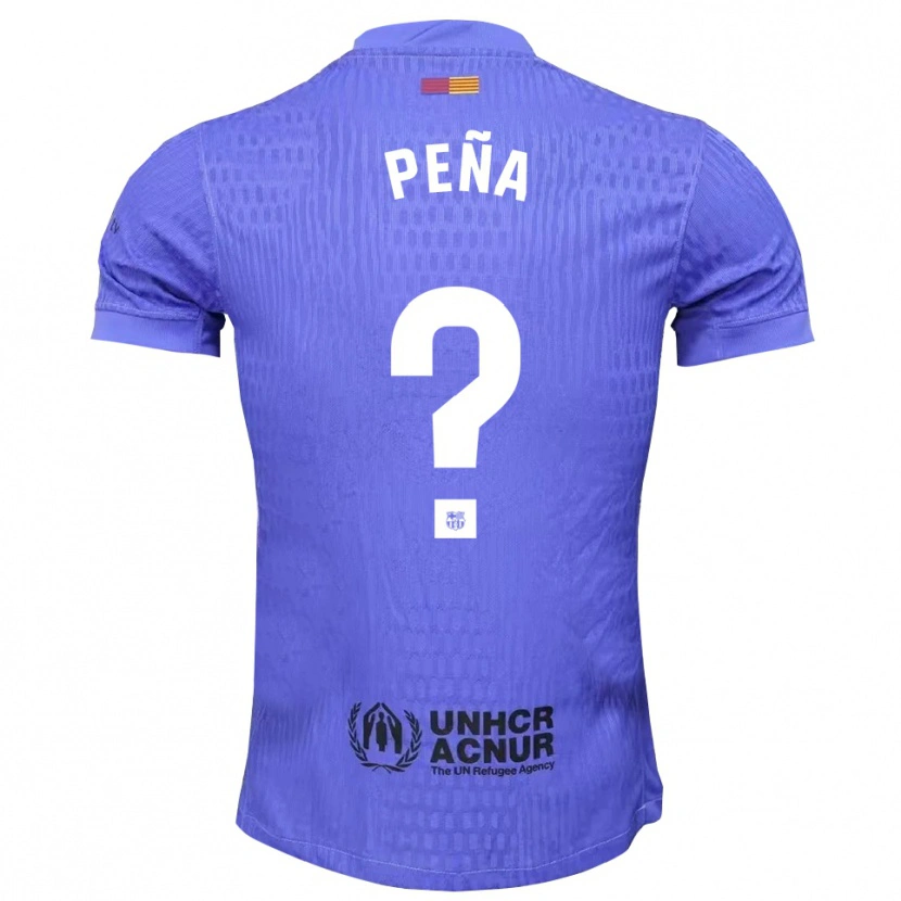 Danxen Niño Camiseta Pablo Peña #0 Azul Negro Portero Equipación 2025/26 La Camisa
