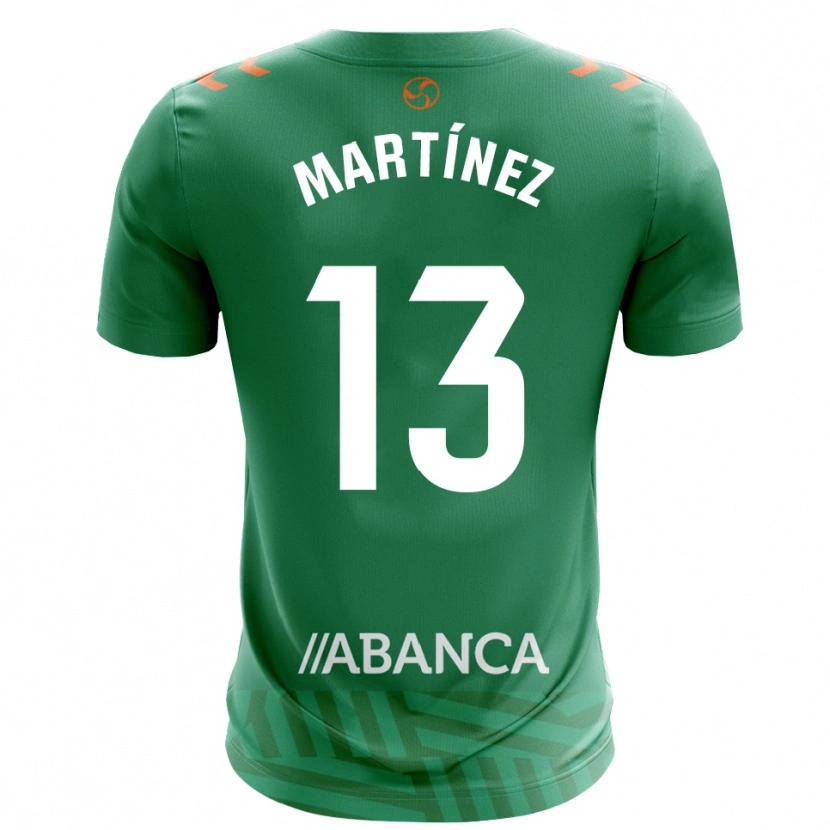 Danxen Niño Camiseta Naiara Martínez #13 Verde Blanco Portero Equipación 2025/26 La Camisa