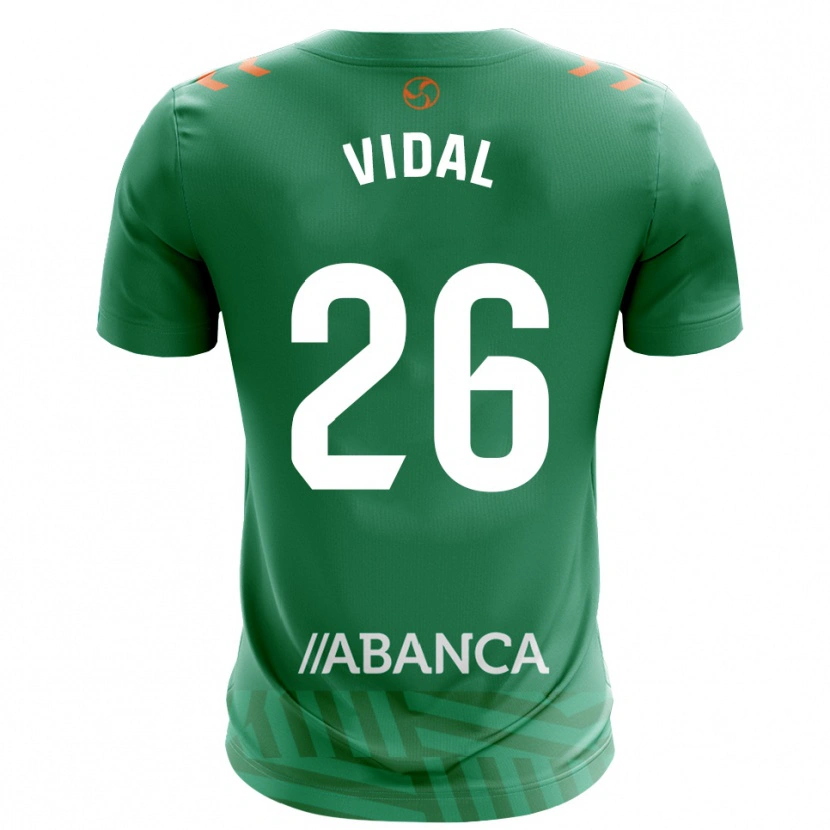 Danxen Niño Camiseta Marc Vidal #26 Verde Blanco Portero Equipación 2025/26 La Camisa