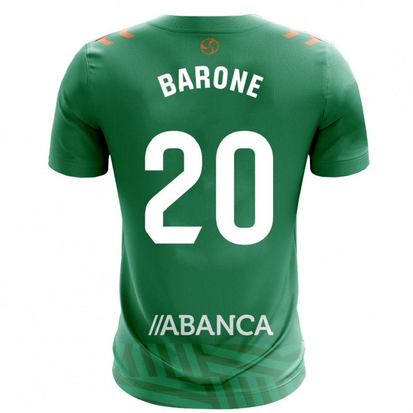 Danxen Niño Camiseta Caio Barone #20 Verde Blanco Portero Equipación 2025/26 La Camisa