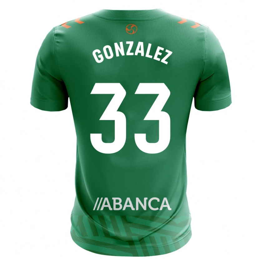 Danxen Niño Camiseta Marcos González #33 Verde Blanco Portero Equipación 2025/26 La Camisa