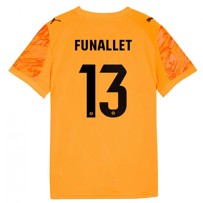 Danxen Niño Camiseta Pau Funallet #13 Naranja Negro Portero Equipación 2025/26 La Camisa