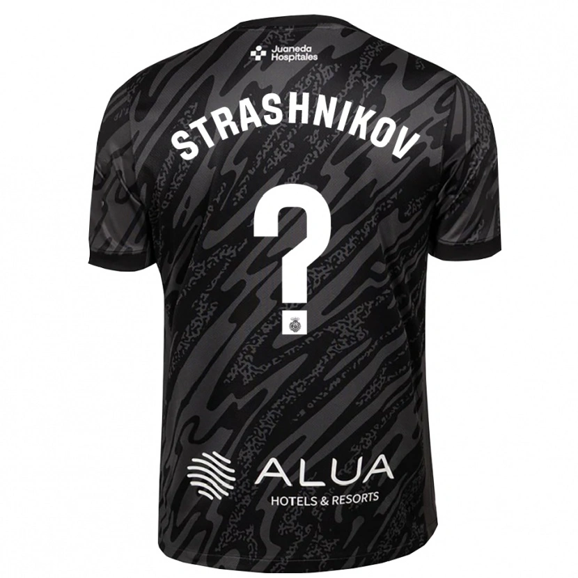 Danxen Niño Camiseta Nikolay Strashnikov #0 Gris Oscuro Negro Portero Equipación 2025/26 La Camisa